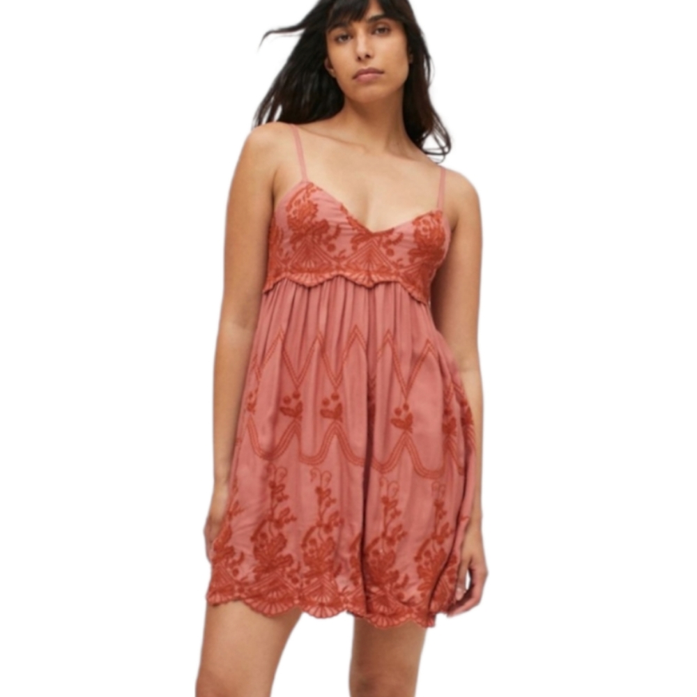 UO Embroidered Babydoll Dress size L NWT